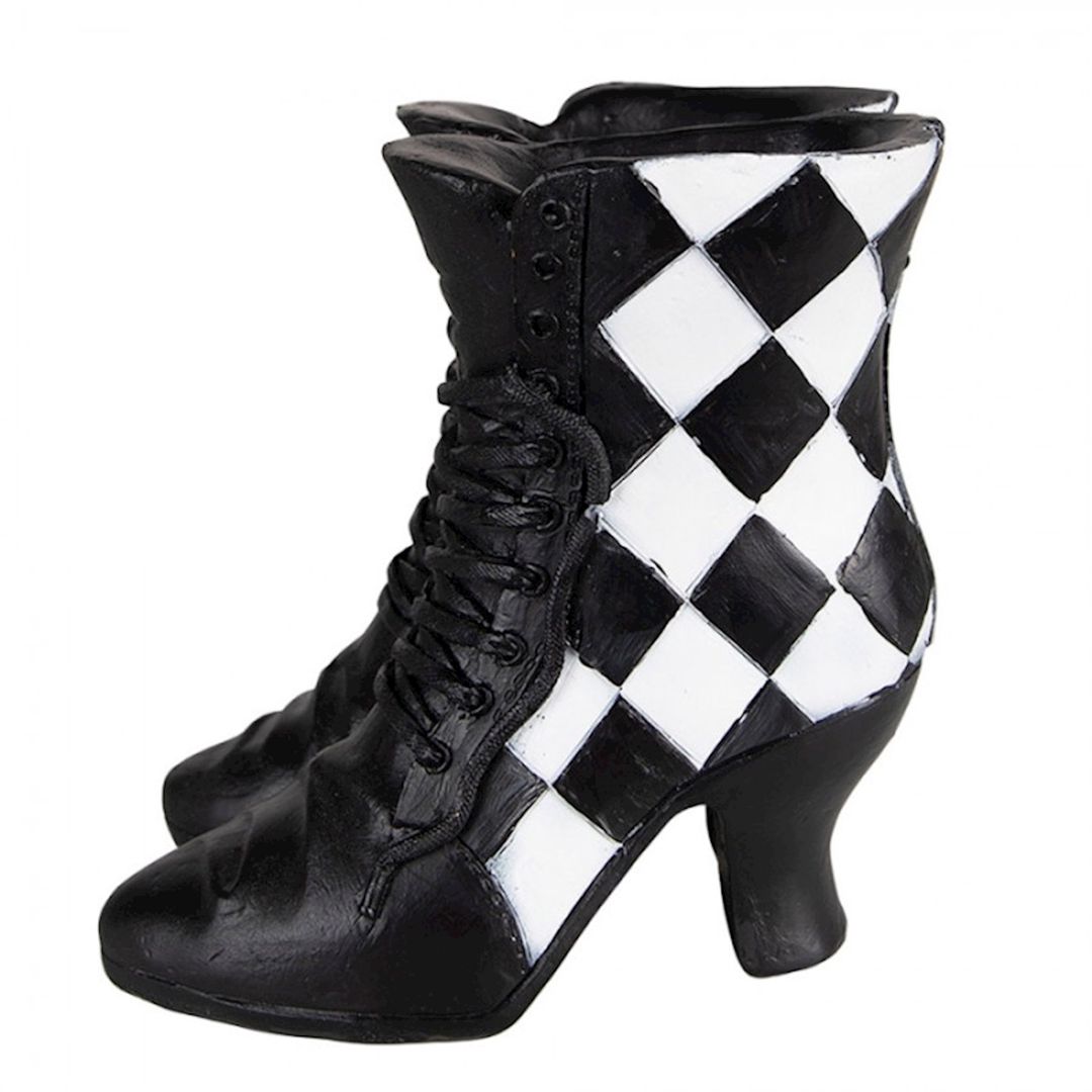Dekorativ fiqur Clayre & Eef Decoration Shoes, 15x12x15 sm, polirezin, ağ/qara — Heykəlciklər və fiqurlar, Bakı (3)