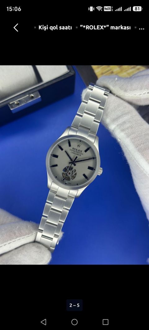 Yeni, Qol saatı, Rolex, rəng - Gümüşü — Bakı