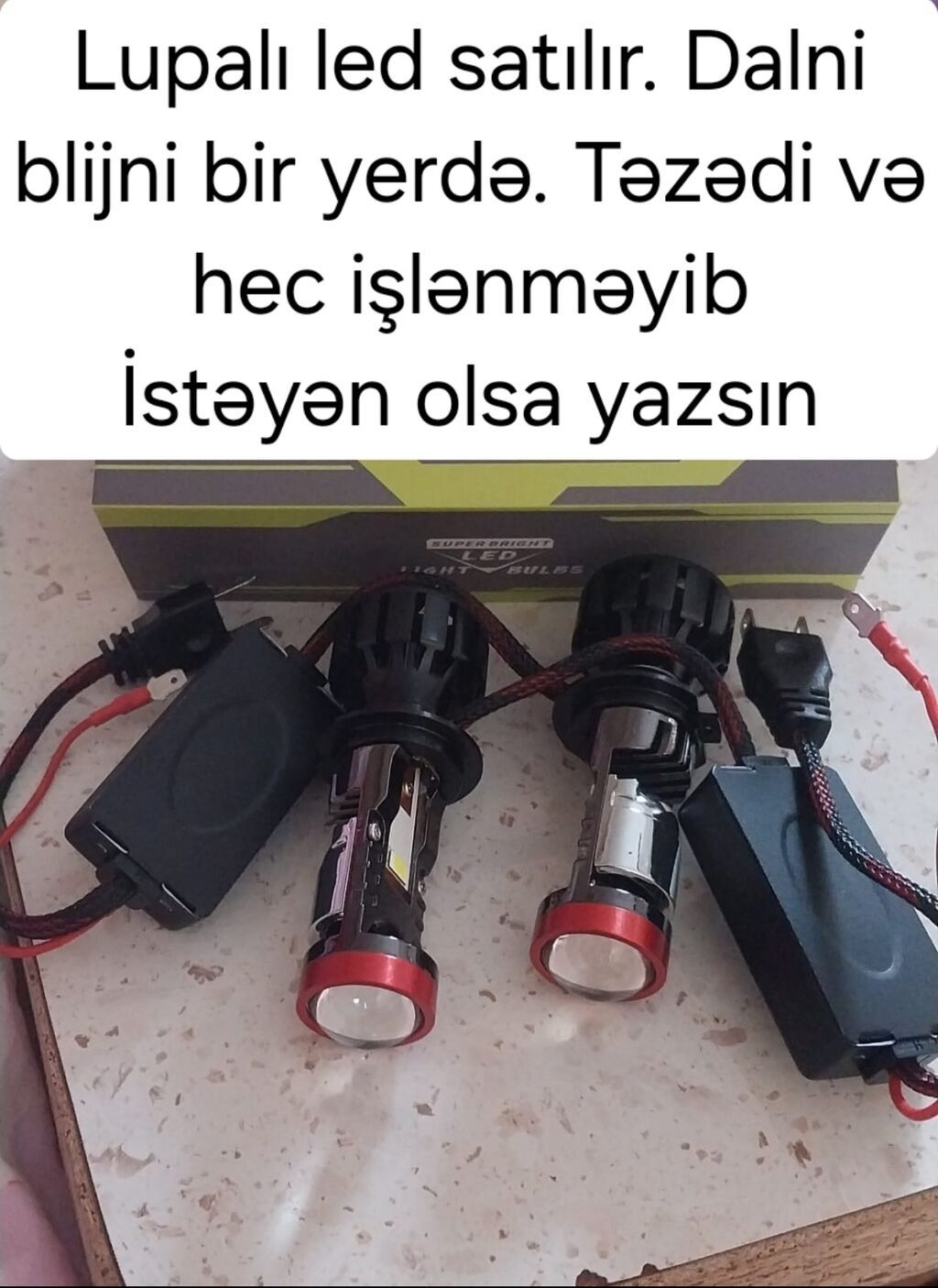 Avtomobil üçün lupalı LED faralar dəsti. Xüsusiyyətlər: - Yaxın və — Avtomobil işığı, Tərtər