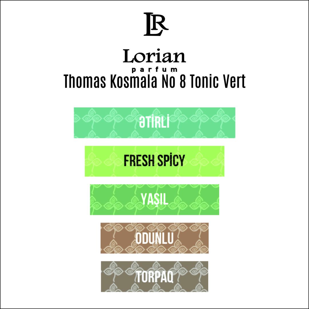 Lorian Parfum No 8 Tonic Vert uniseks ətir suyu 30 ml — Mallar, Bakı (2)