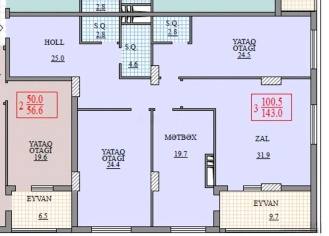 Satılır 3 otaqlı yeni tikili 146 m² — Mənzil, Bakı (3)