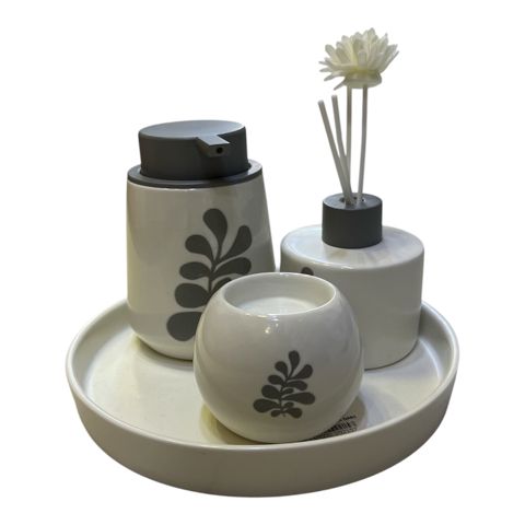 Hamam otağı dəsti 4820, keramika, ağ, 4 parça — Bakı