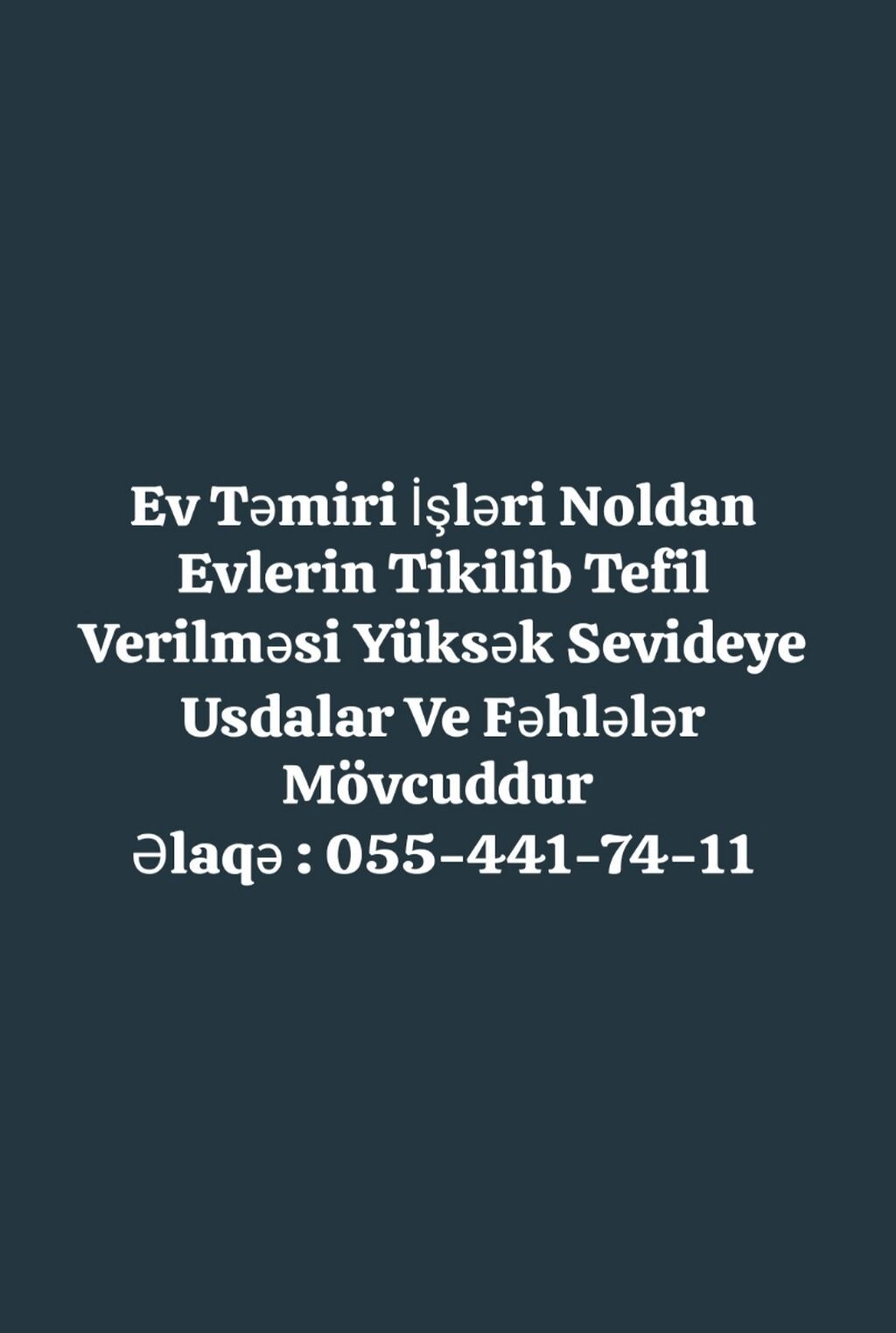Ev təmiri və tikinti xidməti - Mənzillərin və fərdi evlərin sıfırdan — Tikinti xidmətləri, Bakı