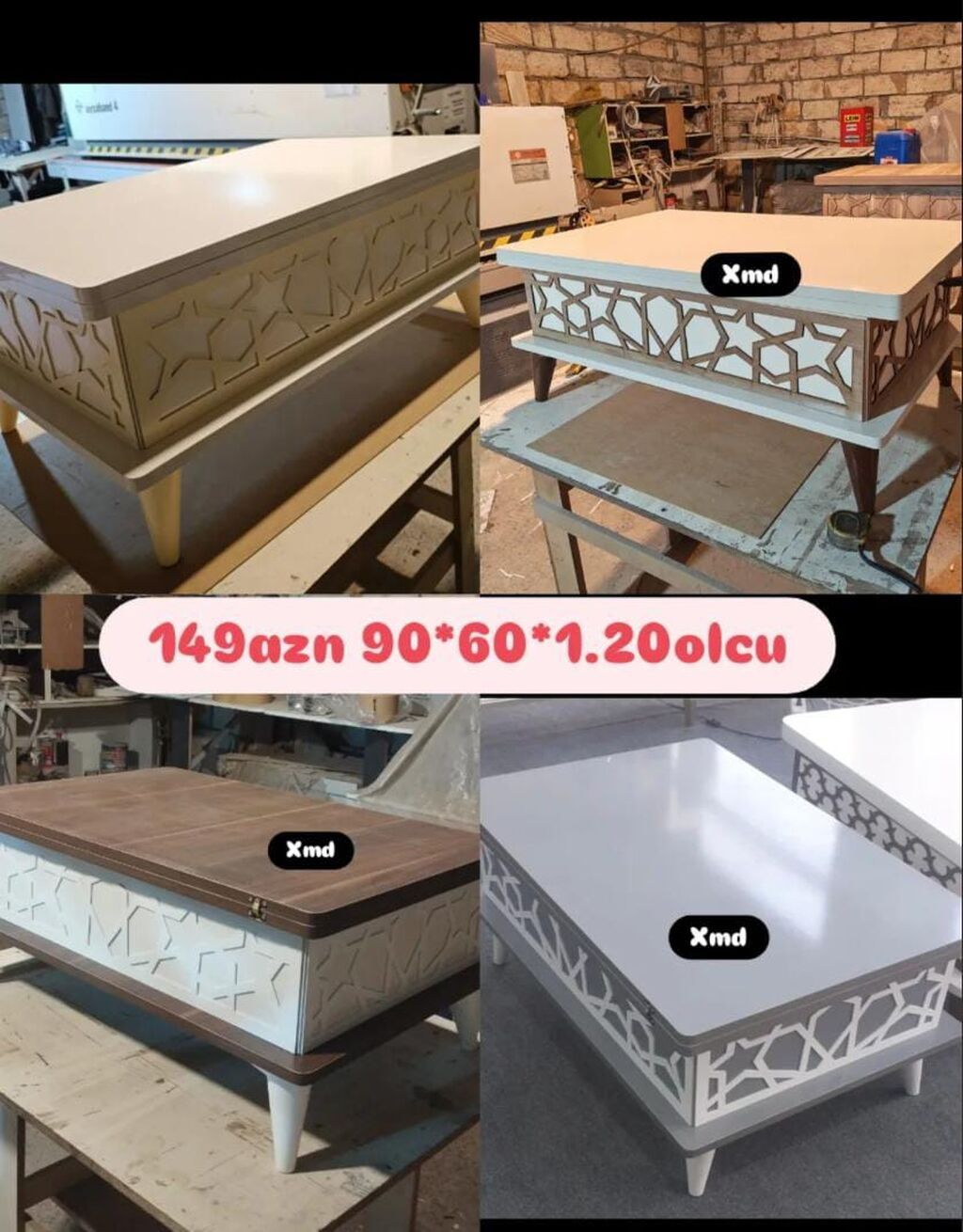 Düz masa, Transformer, Təkərsiz, Teksturalı laminat — Jurnal masaları, Bakı (6)