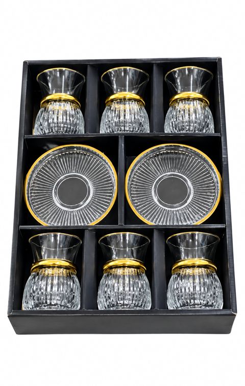 Armudu stəkan dəsti 13063, isti içkilər üçün, şüşə, 125 ml — Bakı