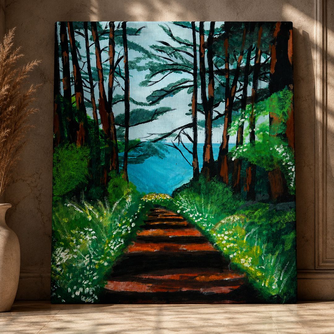 Rəsm Meşə cığırı, kətan, 35x45 sm — Mallar, Bakı (3)