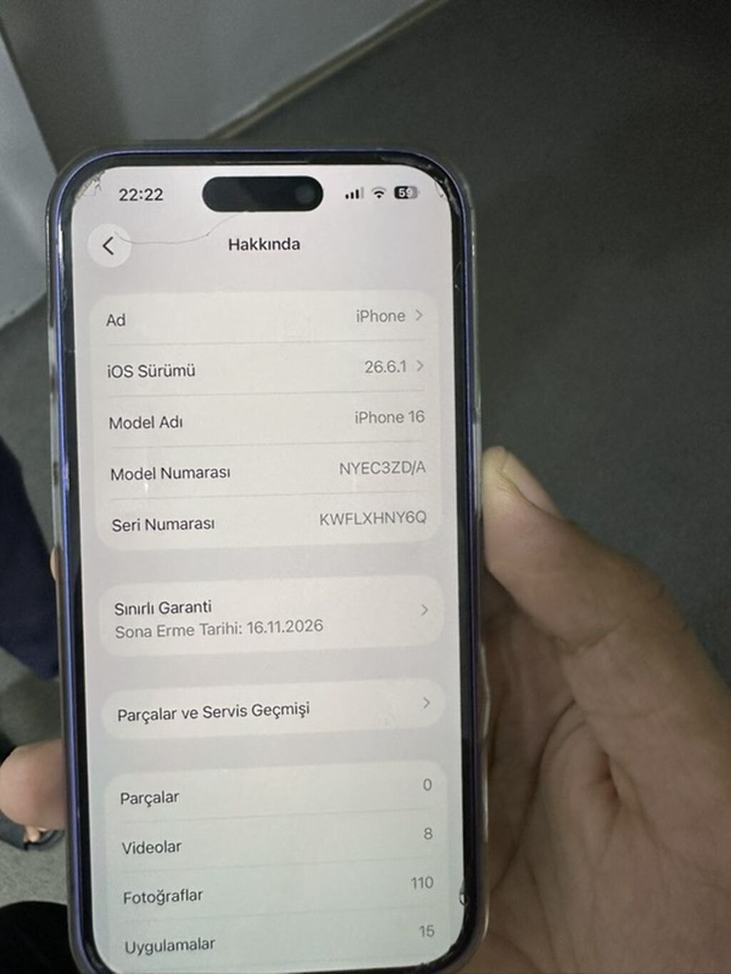 IPhone 16, 128 GB, Mavi, Zəmanət — Apple iPhone, Bakı