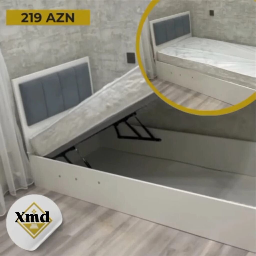 Qaldırılan bazalı tək nəfərlik çarpayı - Mexanizmlə yuxarı qalxan — Yataqlar, Bakı