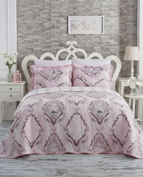 Örtük dəsti 69732617, ikinəfərllik, örtük 250x260 sm, yastıq üzləri 2 əd x 50x70 sm, çəhrayı — Bakı