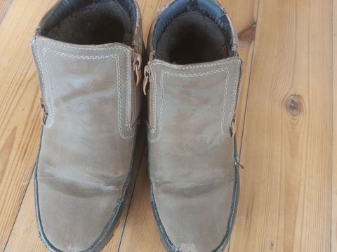 Kişi qış ayaqqabısı – qısa boğazlı, fermuarlı model. - Rəng: açıq — Gəncə