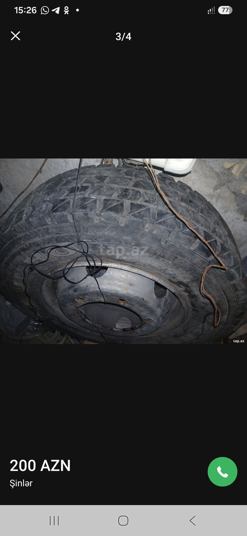 Şin və disk komplekti - Ölçü: 225/75 R17.5 (tubeless) - Protektor — Diskləri, Sumqayıt
