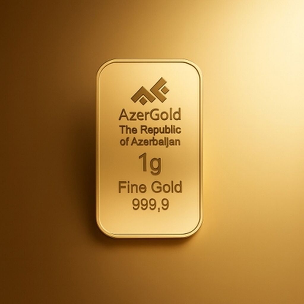 Məhsul: AzerGold qızıl külçə - Çəki: 1 qram Bağlı qtuda. Qr kodlu — Başqa, Bakı