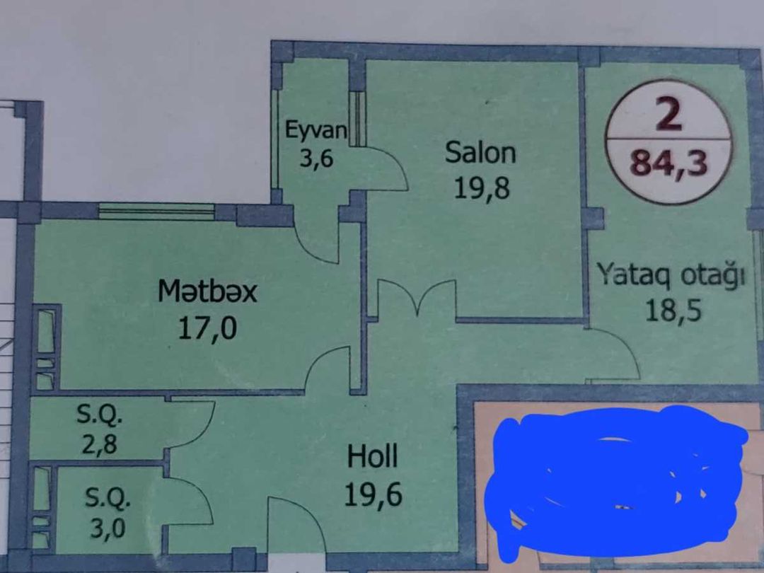 Satılır 2 otaqlı yeni tikili 85 m² — Mənzil, Bakı (2)