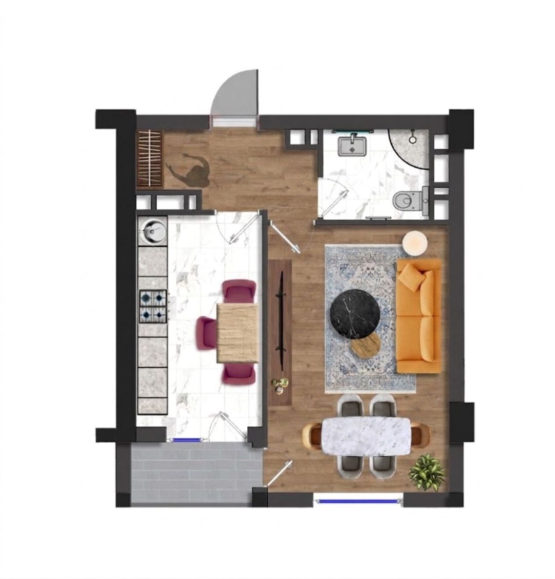 Satılır 1 otaqlı yeni tikili 55.5 m² — Mənzil, Bakı (8)