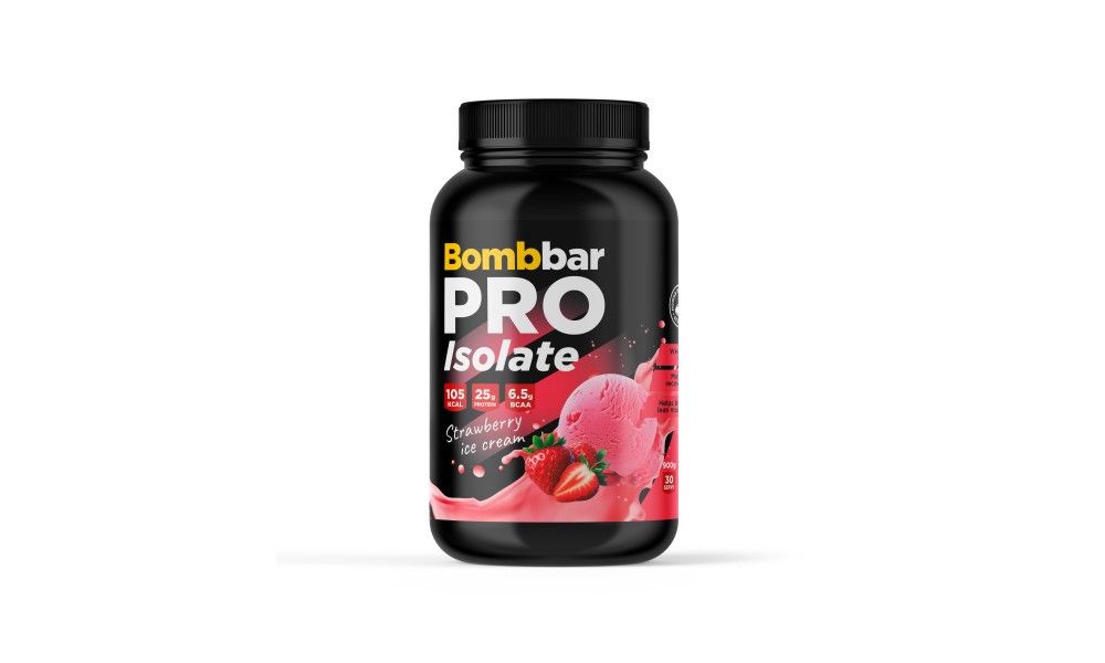 Protein Bombbar Pro Isolate Strawberry Ice-Cream, 900 qr — Mallar, Bakı