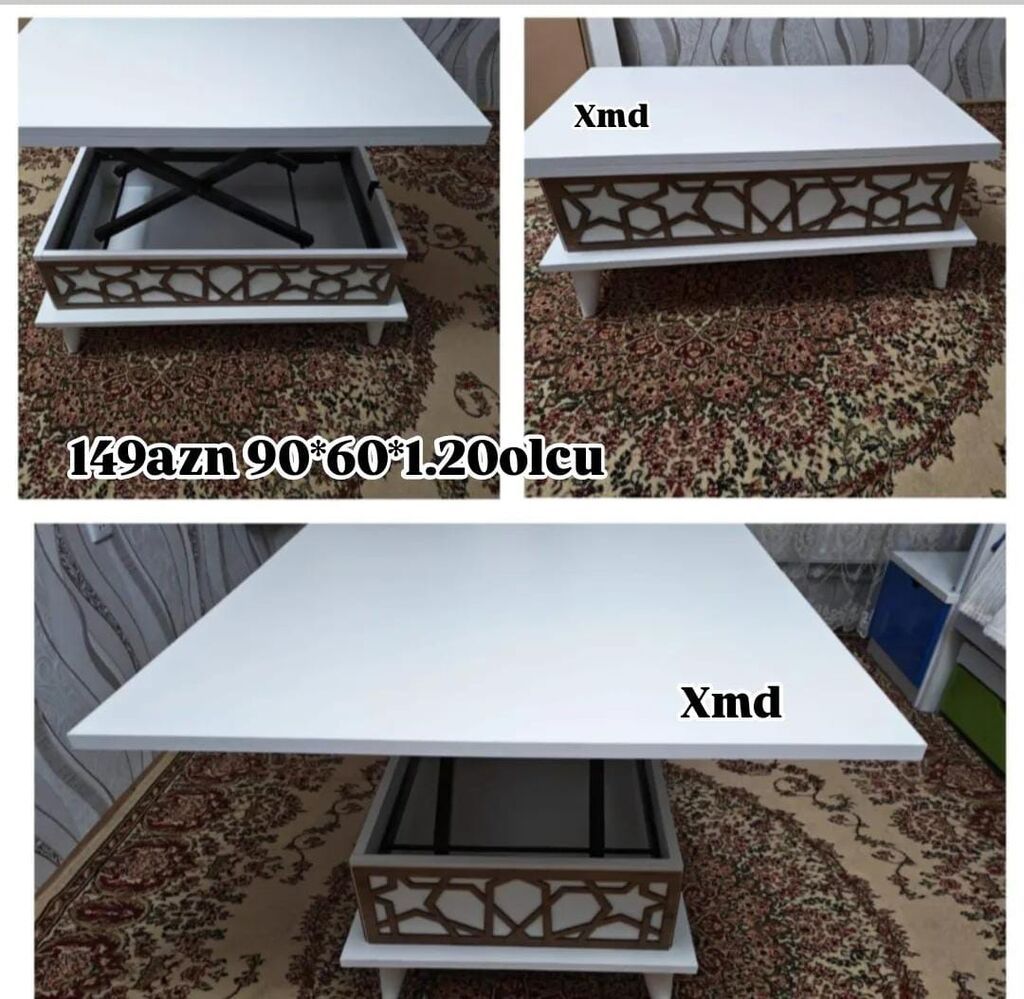 Düz masa, Transformer, Təkərsiz, Teksturalı laminat — Jurnal masaları, Bakı (2)