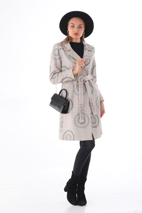 Qadınlar üçün fəsillərarası palto Dessen 2083-2015, bej, polyester/elastan, ölçü 42 — Bakı