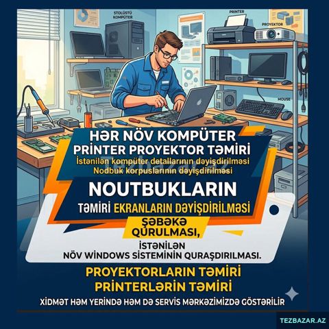 Kompüter və Printer Təmiri Xidməti — Bakı