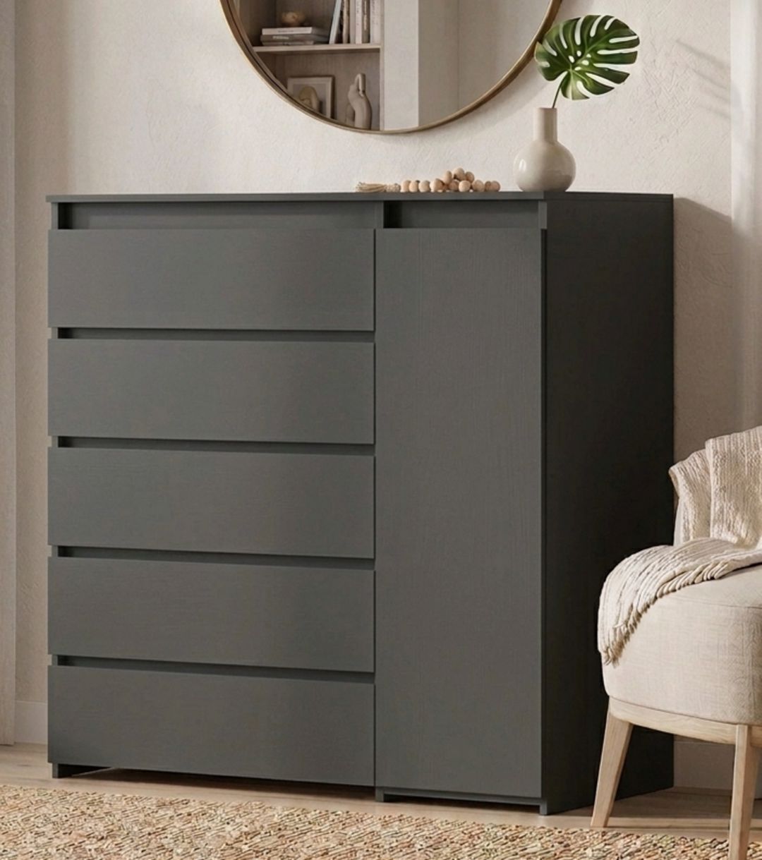 Komod MB27, laminat, antrasit, 120x110x50 sm — Mallar, Bakı
