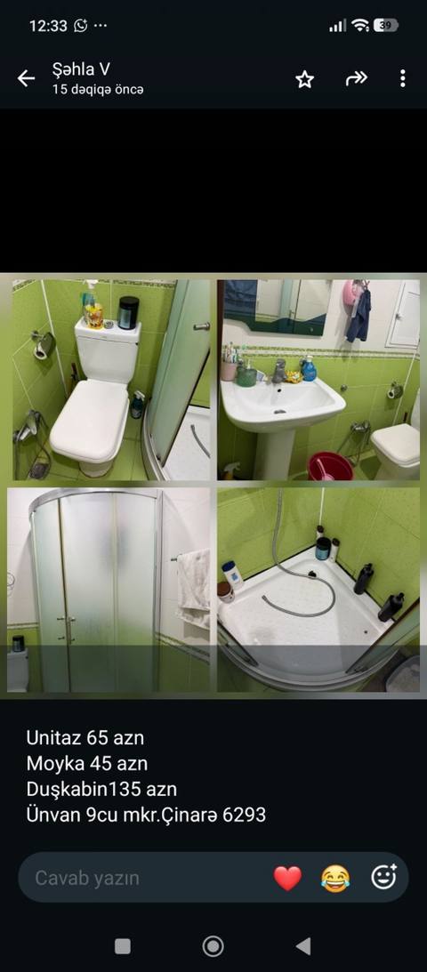 077 613 12 74Satılır: hamam-qablaşdırma ləvazimatları - Unitaz – 65 — უნიტაზები