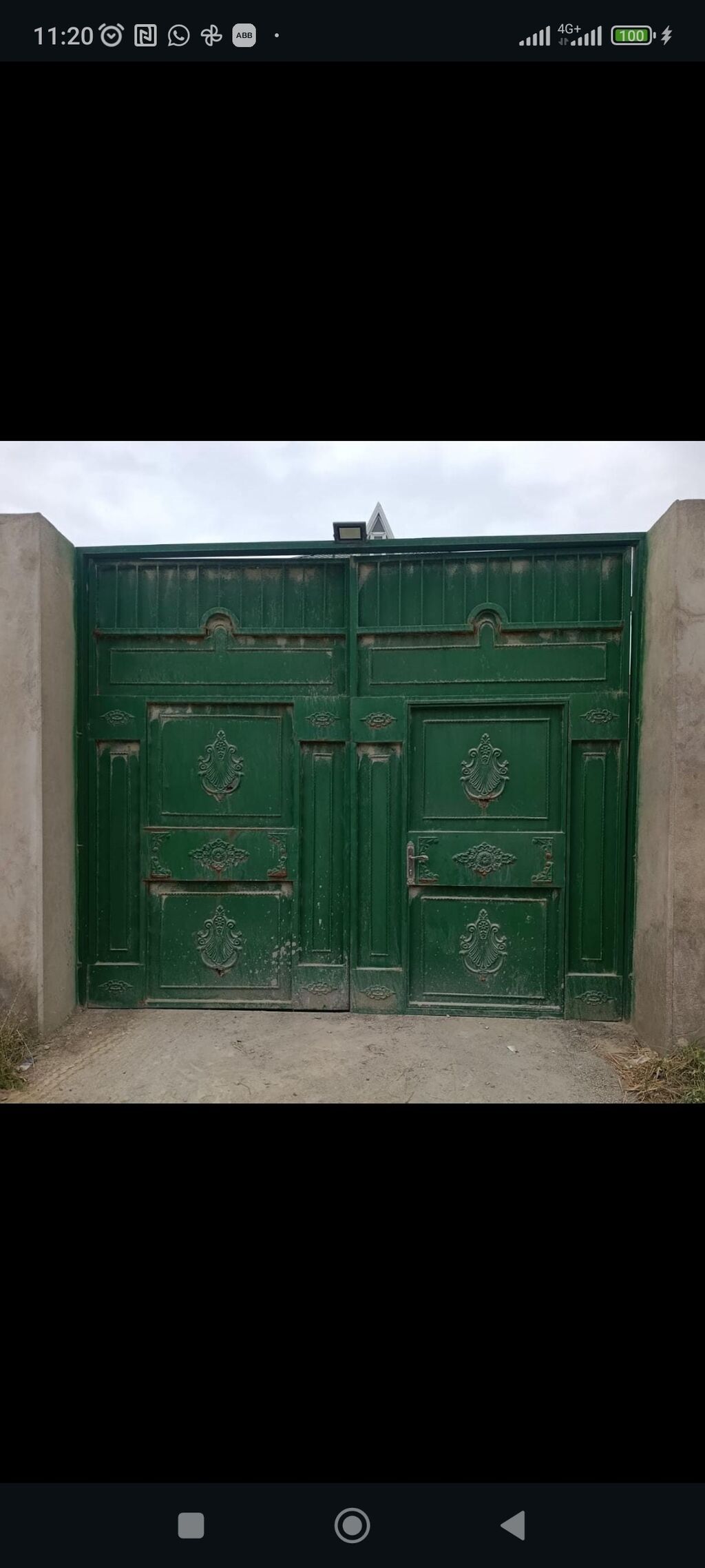Başlıq: 3.5 x 3 m dəmir darvaza – yaşıl, ornamentli dizayn Təsvir — Pəncərələr, qapılar, balkonlar, Bakı