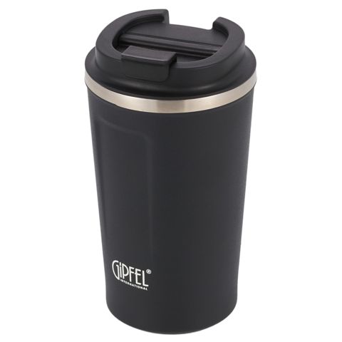 Vakuumlu termo fincan Gipfel Milano 51784, 430 ml, paslanmayan polad/plastik, qara — Bakı