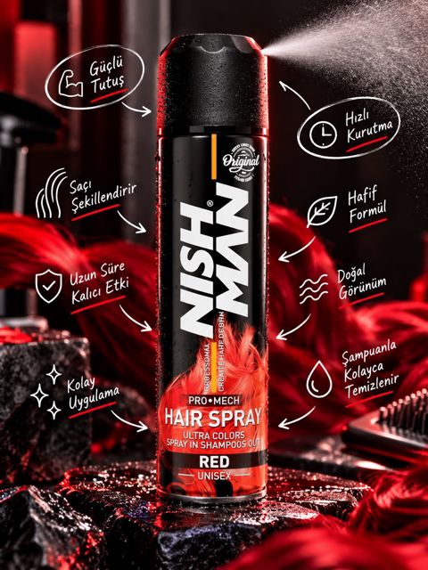 Ton dəyişdirən sprey Nishman Pro-Mech Red, 150 ml — Bakı
