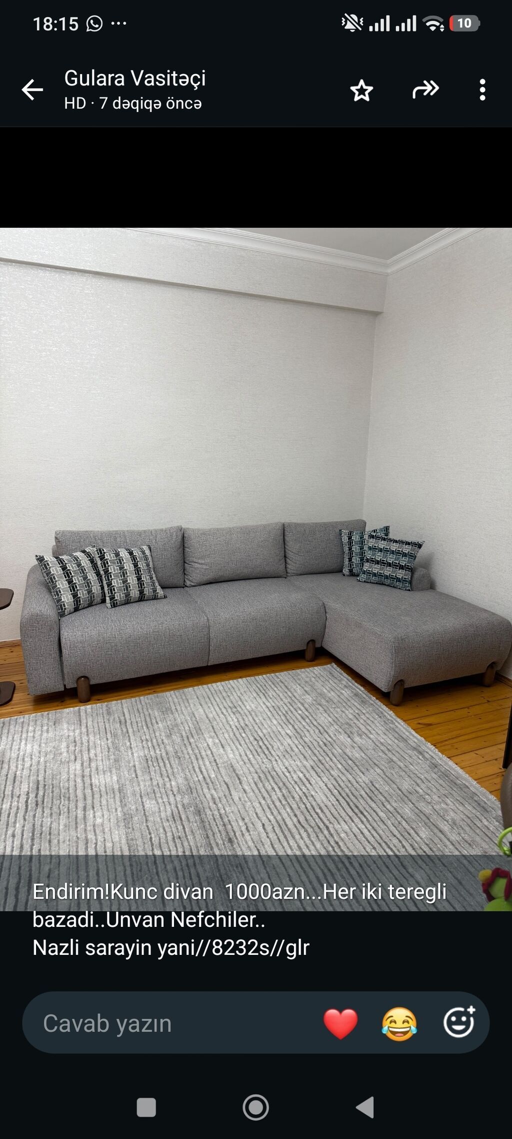 Endirim Kunc divan 1000azn. Her iki teregli bazadi. Unvan — Divanlər, Bakı