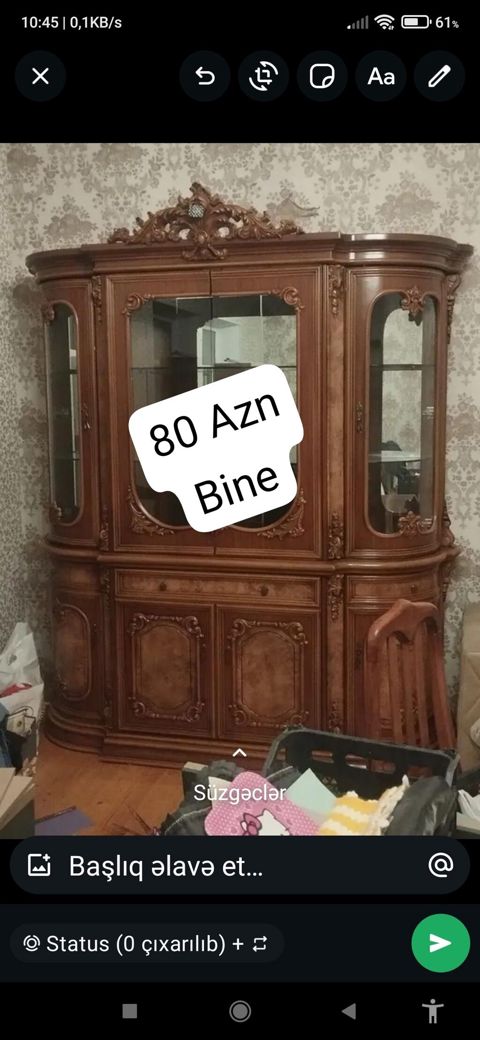 Klassik üslubda iri qonaq otağı servanti/vitrin dolabı — Digah