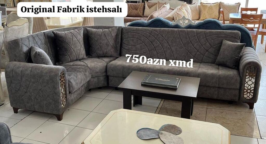 Künc divan – Original fabrik istehsalı - L‑şəkilli, geniş oturacaq — Divanlər, Mehdiabad (2)