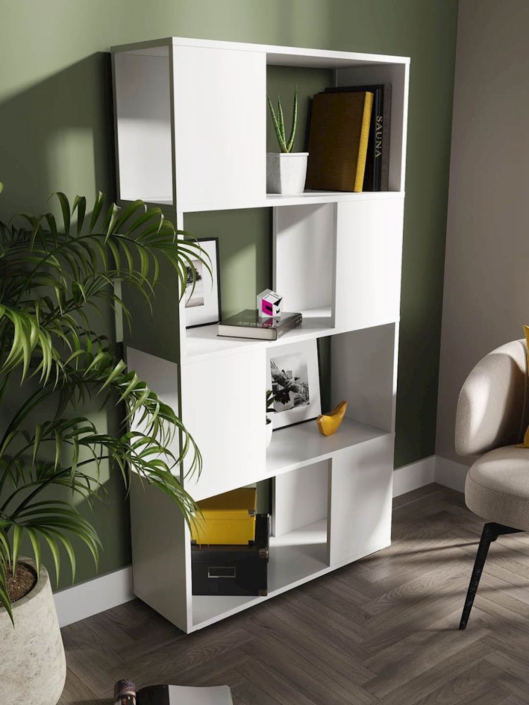 Stellaj 3563_StellajloftWhite, 142х75х25.6 sm, Ldsp, ağ — Mallar, Bakı