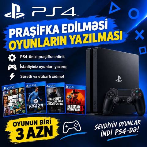 Təmir Sony Playstation, Proqram təminatının yüklənməsi — 3 ₼ · Bakı, Nərimanov · Oyun konsollarının təmiri Təmir Sony Playstation, Proqram təminatının yüklənməsi — Bakı