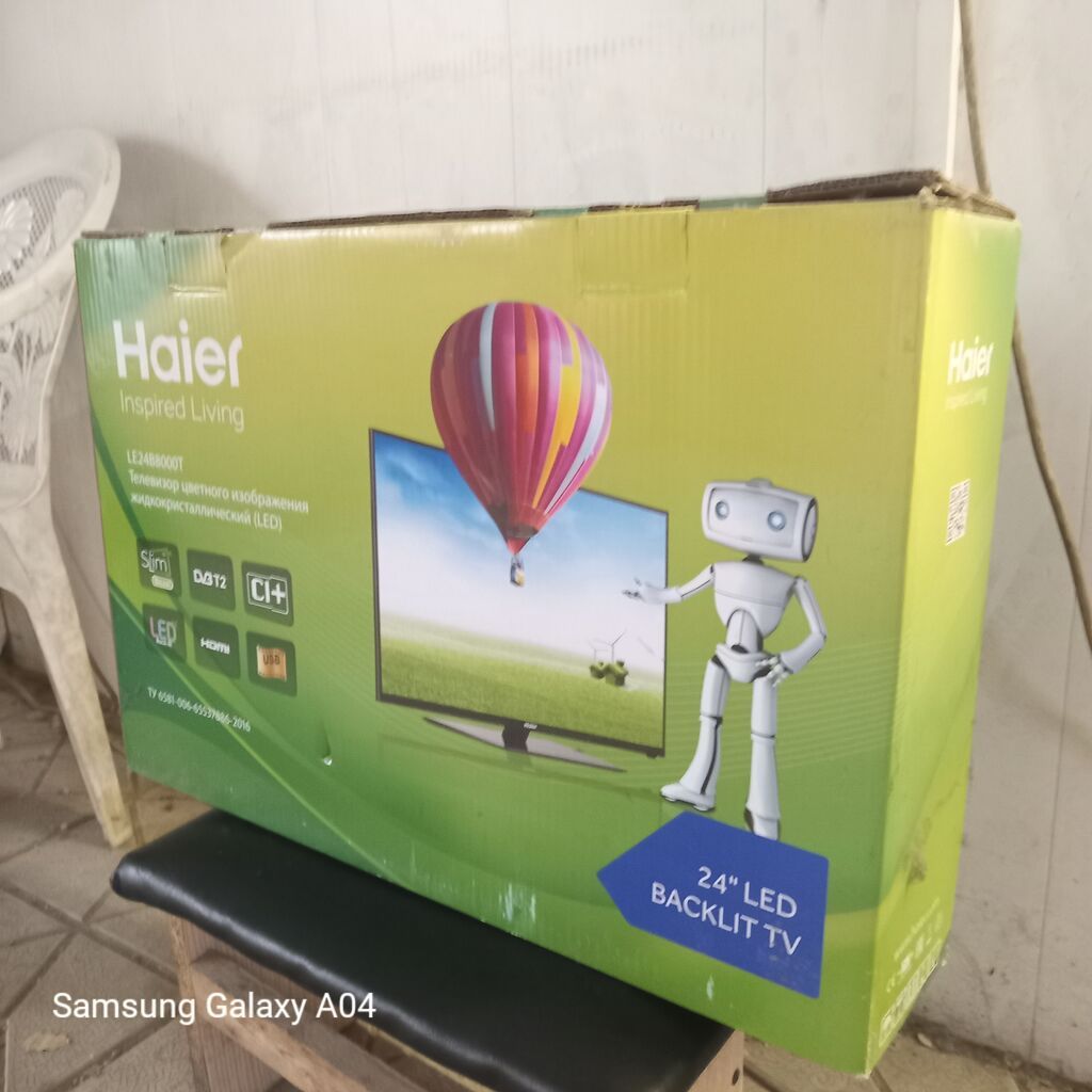 Haier LE24B8000T – 24" LED TV с кронштейном - 24 düym LED backlit — Televizorlar, Bakı (3)