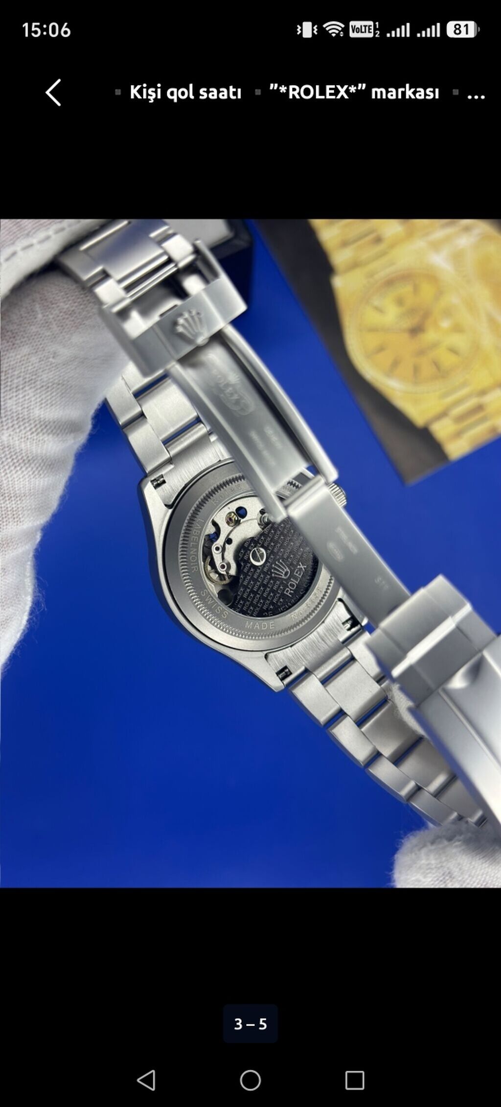 Yeni, Qol saatı, Rolex, rəng - Gümüşü — Qol saatları, Bakı (3)