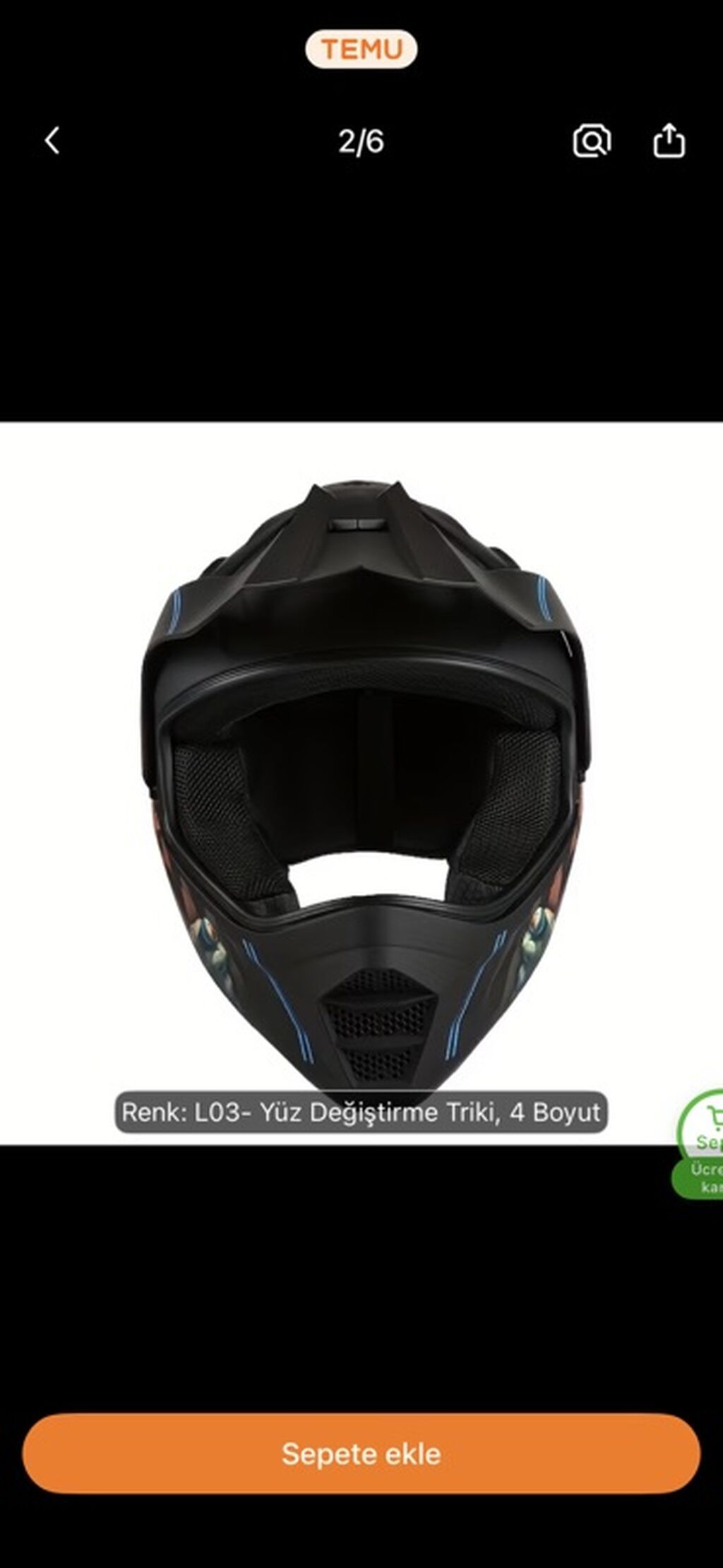 Motokros/Dirt Bike tam üz örtüklü dəbilqə – L03 “Yüz Dəyişdirmə Triki” — Motosiklet geyimi, Sumqayıt (3)