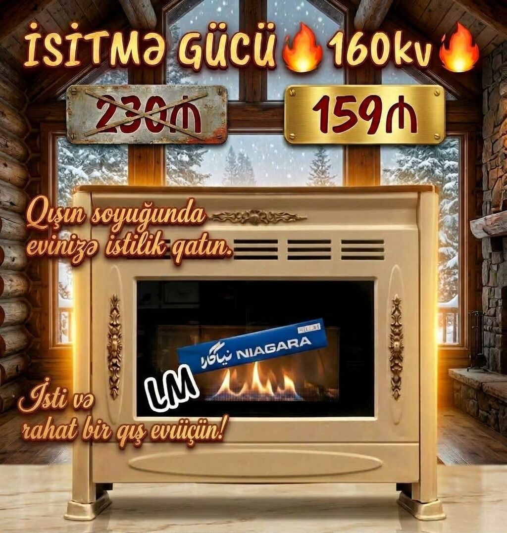 İran Sobası – Original, ən keyfiyyətli zavod istehsalı - İsitmə gücü — Kaminlər, Bakı