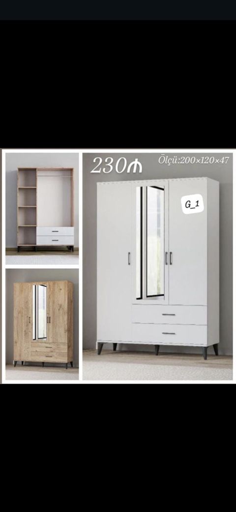 G_1 model üç qapılı qarderob Ölçü: 200 120 47 sm Xüsusiyyətlər — Mehdiabad