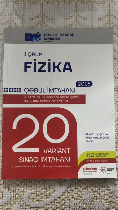 Məhsul: “I qrup Fizika – Qəbul imtahanı 2025” sınaq toplusu — Bakı