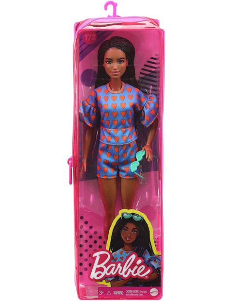 Kukla Barbie Fashionistas Ürəklər ilə paltarda dəbpərəst, plastik — Bakı