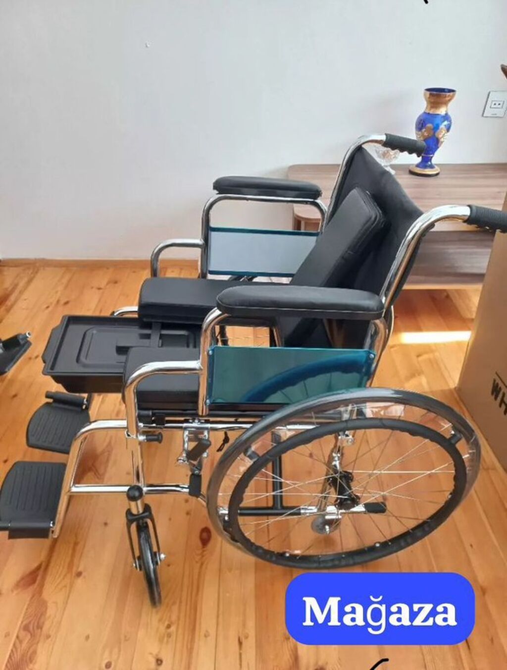 Tualet funksiyalı əlil arabası - Evdə və klinik şəraitdə istifadə — Sanitar kresloları, Digah (2)