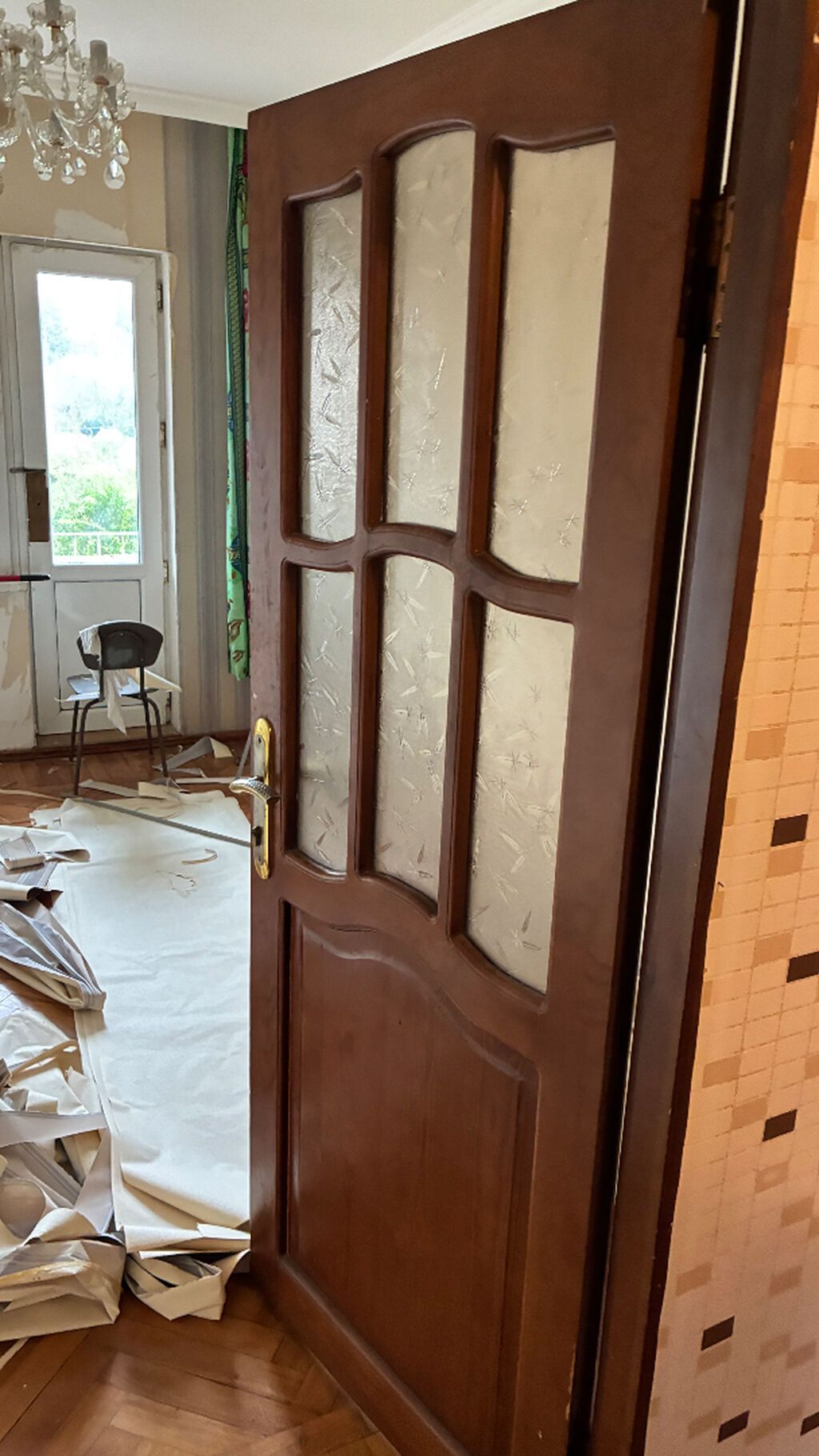Taxta otaq qapıları və ağ PVC qapı dəsti - Material: massiv ağacdan — Pəncərələr, qapılar, balkonlar, Bakı (2)
