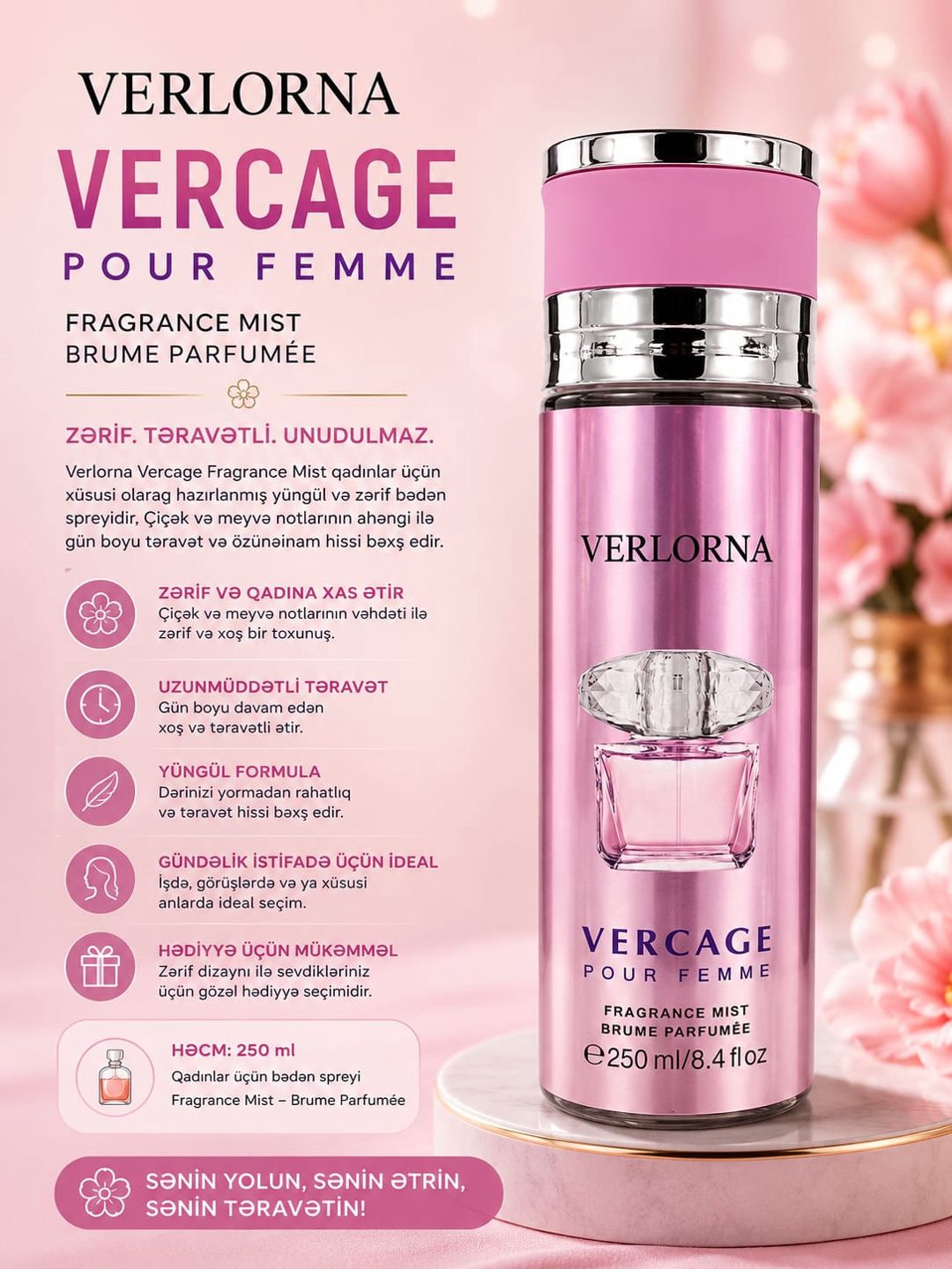Bədən üçün sprey No brand Verlorna Vercage 250 ml — Mallar, Bakı