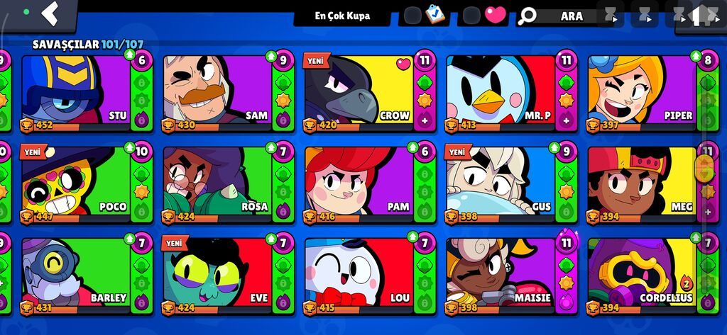 Brawl Stars oyun hesabı - Kupa: 41,049 - Savaşçılar: 101/107 açıq — Şəxsi əşyalar, Bakı (6)
