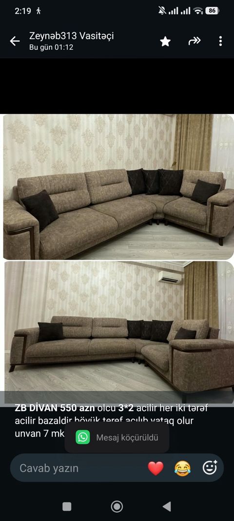 *ZB* *Divan 550 azn* olcu *3*2* acilir her iki tərəf acilir bazaldir — Bakı