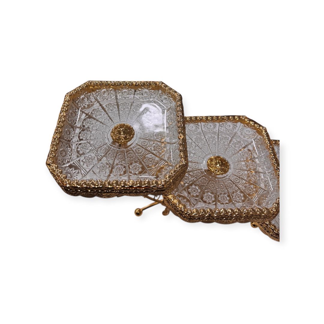 Etajer 44049882, şüşə/metal, qızılı — Mallar, Bakı (2)