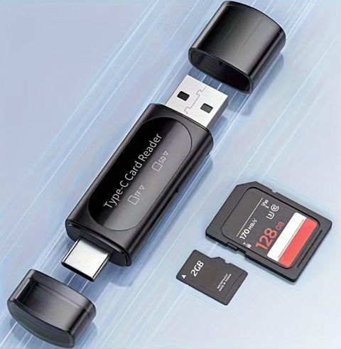 Type-C/USB 2.0 İkili Kart Oxuyucu - İki interfeys: bir tərəfdə Usb-a — Gəncə