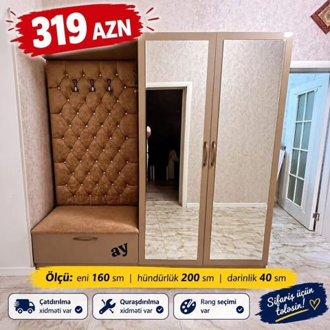 *Dəhliz mebeli – cəmi 319 AZN Ölçü: eni 160 sm hündürlüyü 2 m — Bakı
