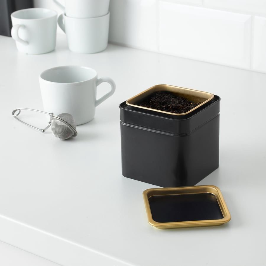 Saxlama üçün banka IKEA Blomning, metal, qara/qızılı, 10x10x10 sm — Mallar, Bakı (2)