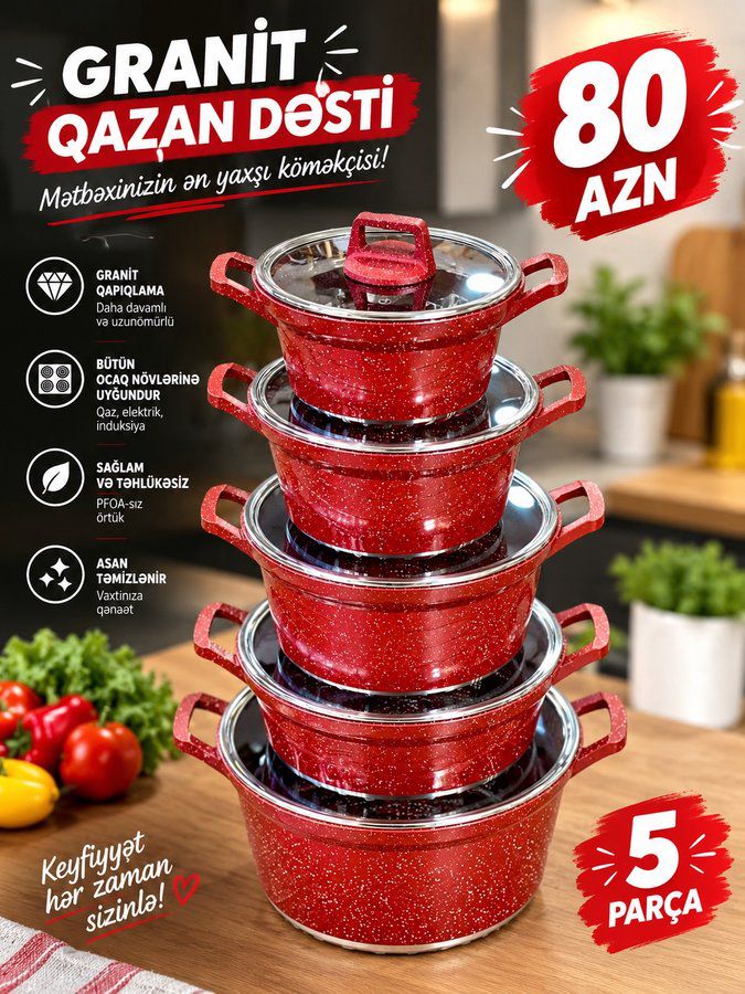 Granit Qazan Dəsti – Mətbəxinizin ən yaxşı köməkçisi — Mallar, Bakı