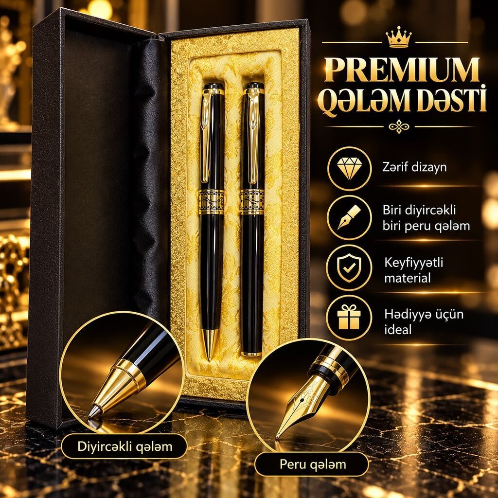 Premium Qələm Dəsti.Məllimlər gununə ozəl hədiyyəlik - Zərif — Ofis malları, Bakı (2)